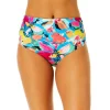 Anne Cole: Amalfi Floral Shirred High Waist Bikini Bottom