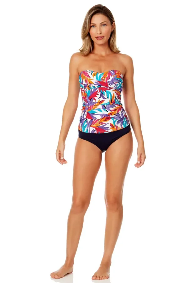 Anne Cole: Dance Floor Palm Twist Front Bandeaukini Top