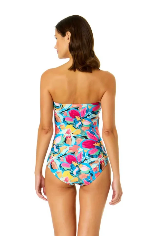 Anne Cole: One Piece Amalfi Floral Twist Front Bandeau Swimsuit