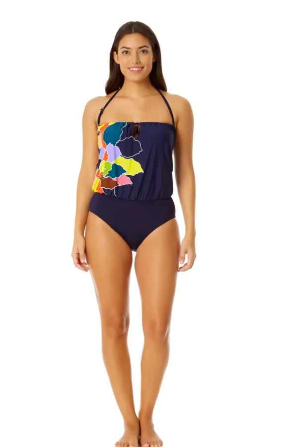 Anne Cole: One Piece Petal Party Bandeau Blouson