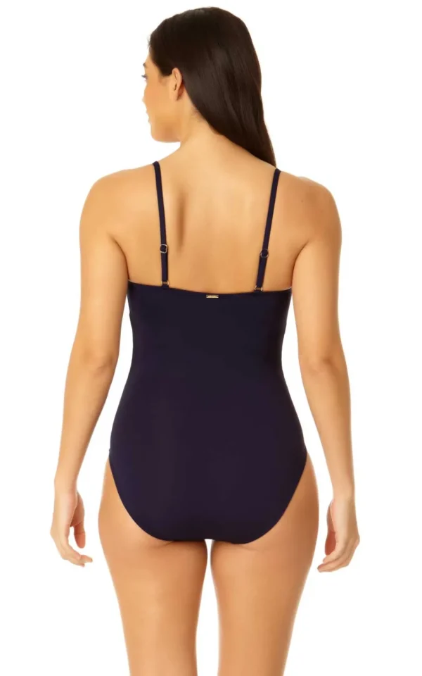 Anne Cole: One Piece Solid Shirred Lingerie Maillot