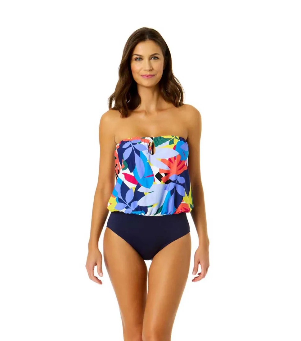 anne_cole_one_piece_tropi_0.webp Anne Cole: One Piece Tropic Stamp Bandeau Blouson Swimsuit