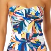 Anne Cole: Riviera Floral Twist Front Bandeaukini Top