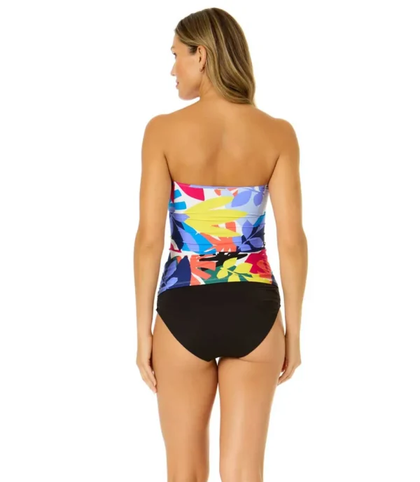 Anne Cole: Tropic Stamp Twist Front Bandeaukini Top