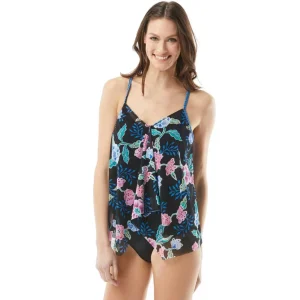 Beach House: Floral Fantasy Kerry Mesh Layer Tankini Top