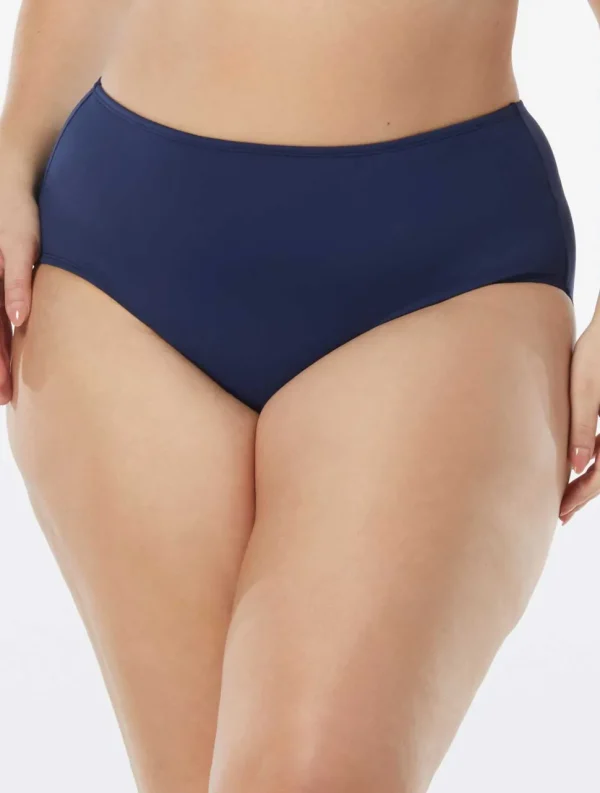 Beach House: Plus Size Beach Solids Chloe High Waist Bikini Bottom