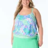 Beach House: Plus Size Estate Mosaic Sarah Blouson Tankini Top