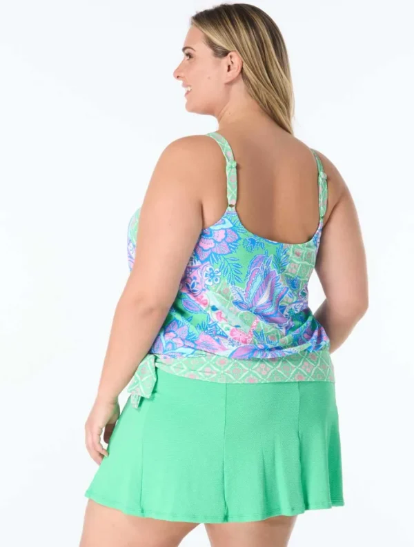 Beach House: Plus Size Estate Mosaic Sarah Blouson Tankini Top