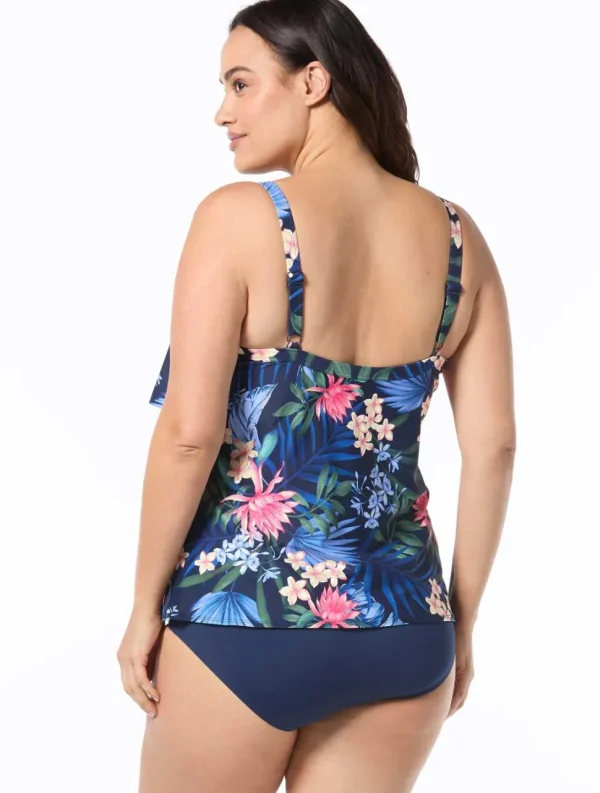 Beach House: Plus Size Monterey Tropical Admiral Jane Ruffle Tiered Ta