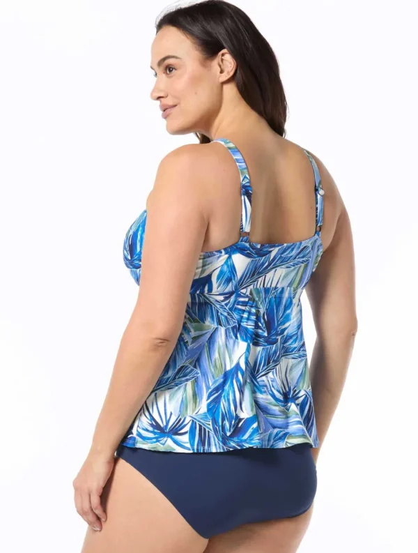 Beach House: Plus Size Pacfic Palm Blair High Neck Tankini Top