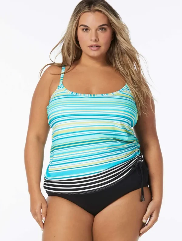 Beach House: Plus Size Two Harbour Stripe BridgetTankini Top
