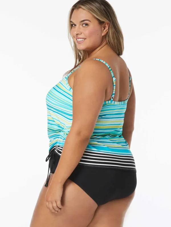 Beach House: Plus Size Two Harbour Stripe BridgetTankini Top