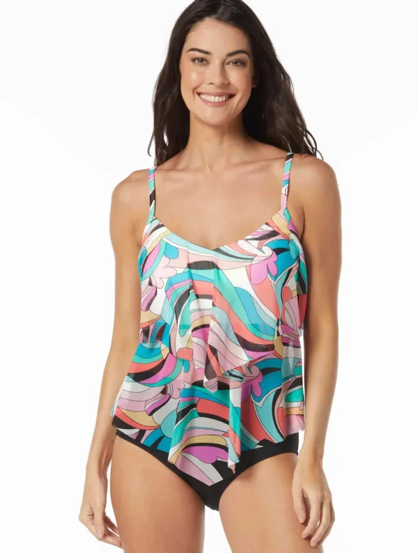 Beach House: Saltwater Swirl Portia Mesh Layer Tankini Top
