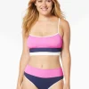 Beach House Sport: Colorblock Sport Rivive Ribbed Crop Bikini Top