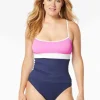 Beach House Sport: Colorblock Sport Flex Ribbed Tankini Top