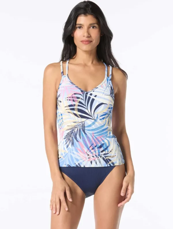 Beach House Sport: Majesty Palm Propel Ribbed Tankini Top