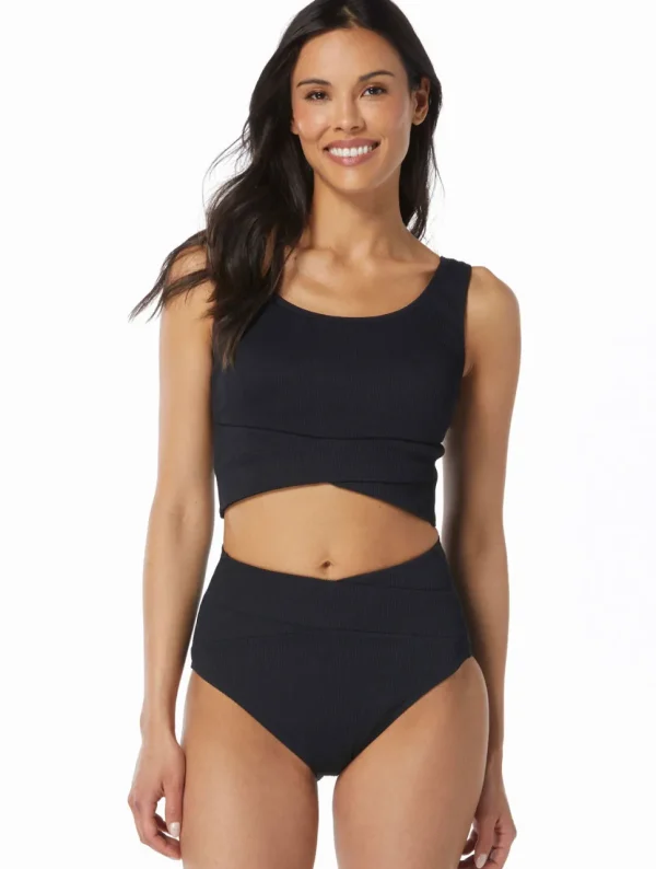 Beach House Sport: Solid Ribbed Bala Crop Top