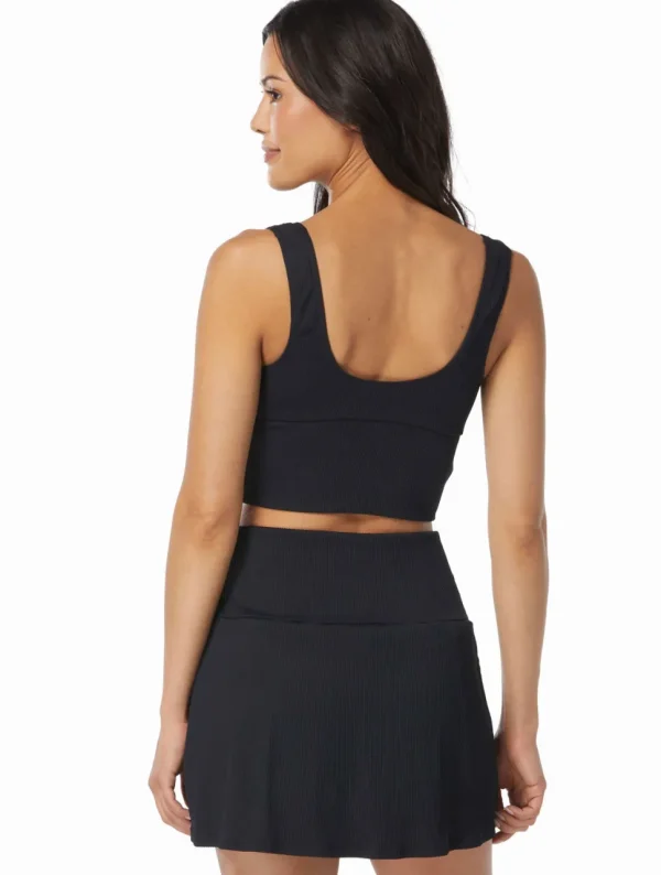 Beach House Sport: Solid Ribbed Bala Crop Top