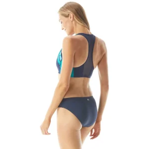 Beach House Sport: Sunkissed Stripe Zip Front Racer Back Bikini Top