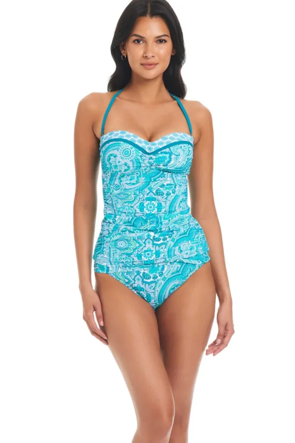 Bleu: Coastal Cool Bandeau Tankini Top