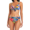 Bleu: Color Field Underwire Tie Front D Cup Bikini Top
