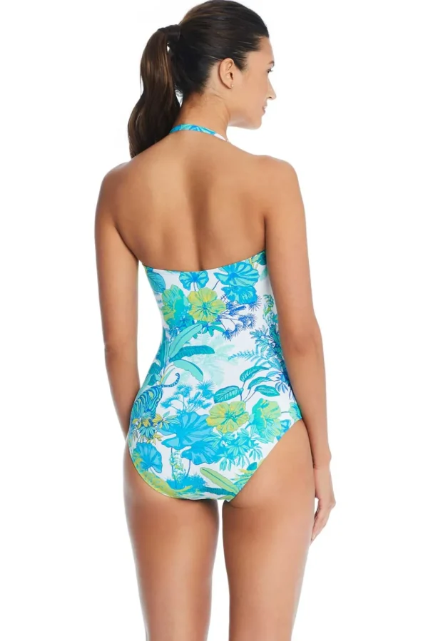 Bleu: One Piece What's New Pussycat Shirred Bandeau Mio Swimsuit
