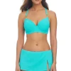 Bleu: Pique Ole Solid Over The Shoulder Underwire D Cup Bra
