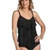 Ceeb: Solid Triple Tiered Tankini Top