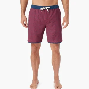 Fair Harbor: The Anchor Nautical Red Wavy Geo Volley