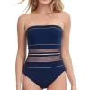 Gottex: One Piece Essentials Onyx Mesh Insert Bandeau Swimsuit