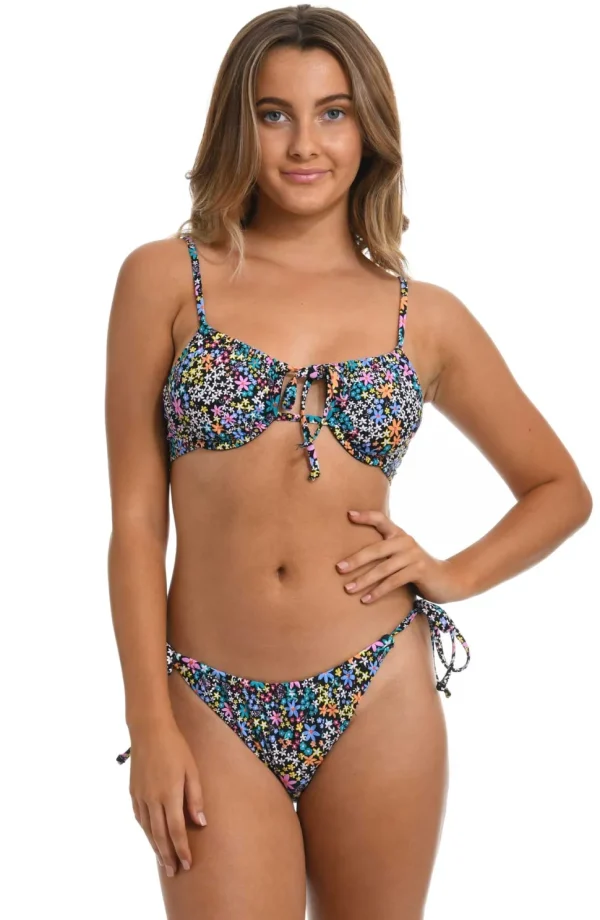 Hobie: Dainty Ditsy Front Tie Underwire Bra