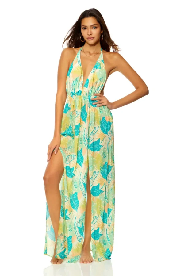 Ibiza: Tahiti Low V Halter Neck Dress Cover Up