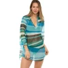 Jordan Taylor: Mesh Abstract Bell Sleeve Tunic
