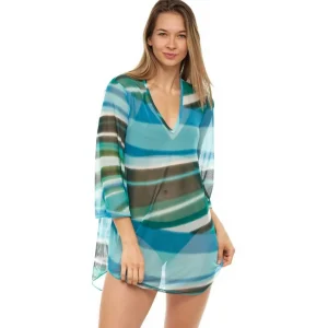 Jordan Taylor: Mesh Abstract Bell Sleeve Tunic