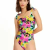 Kate Spade: One Piece Orchid Bloom Shirred Mio Swimsuit