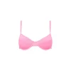 Kulani Kinis: Taffy Pink Ribbed Ditzy Underwire Bra Bikini Top