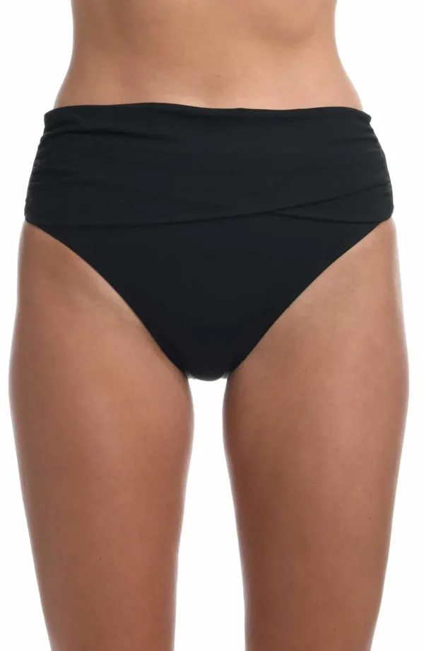 La Blanca: Island Goddess Solid Mid Waist Sash Bikini Bottom