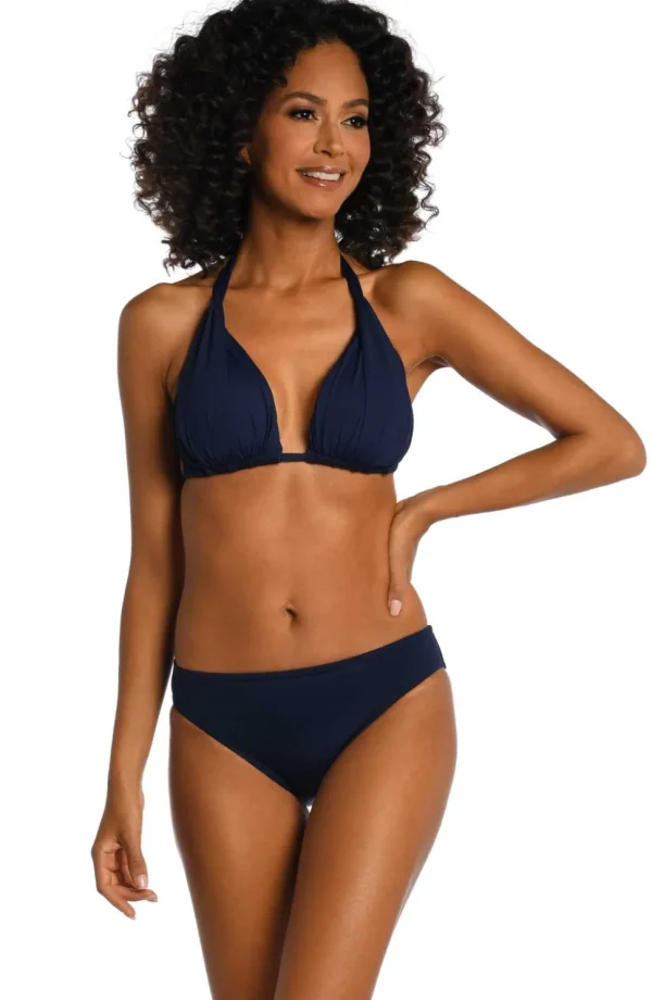 La Blanca: Island Goddess Solid Halter Triangle Top