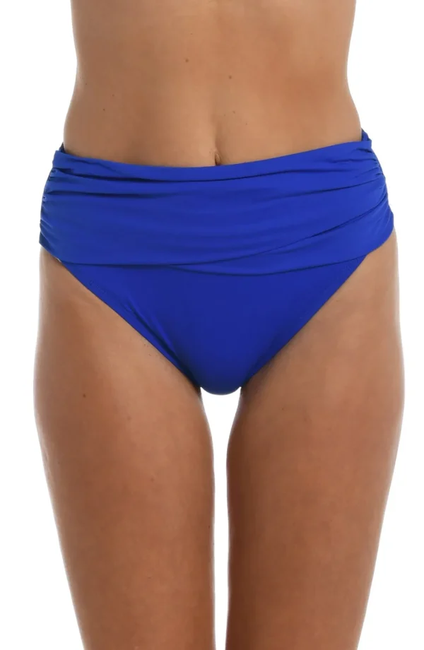 La Blanca: Island Goddess Solid Mid Waist Sash Bikini Bottom
