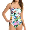 La Blanca: Sun Catcher Bandeau Cinch Side Tankini Top