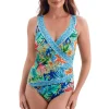 Longitude: One Piece Boca Raton Long Torso Piped Side Shirred Surplice