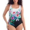 Longitude: One Piece Bora Bora Long Torso Panel Scoopneck Swimsuit