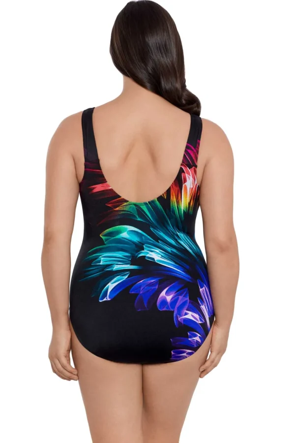 Longitude: One Piece Hard Candy Long Torso Panel High Neck Swimsuit