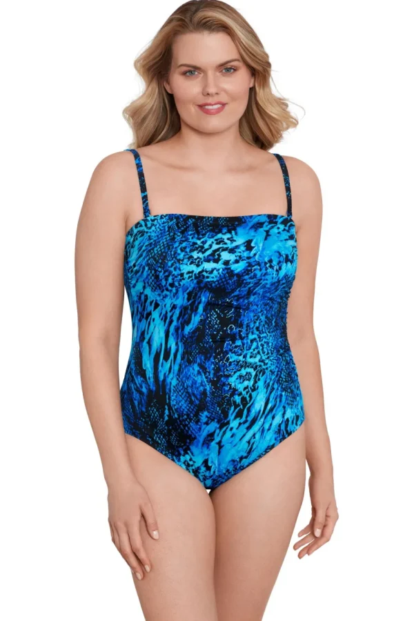 Longitude: One Piece Natural Riches Side Shirred Bandeau Swimsuit