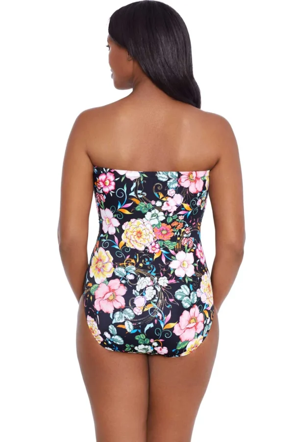 Longitude: One Piece True Romance Long Torso Side Shirred Bandeau Swim