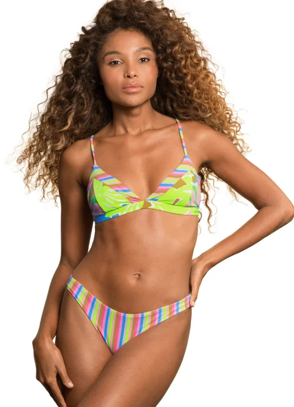 Maaji: Rainbow Stripe Affair Fixed Triangle Bikini Top
