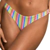 Maaji: Rainbow Stripe Reversible Flirt Thin Side Bikini Bottom