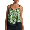 Maxine: Fronds With Flair Flutter Hem Tankini Top
