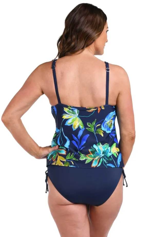 Maxine: Indigo Vineyard High Neck Tankini Top