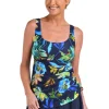 Maxine: One Piece Indigo Vineyard Adjustable Tank Swimdress